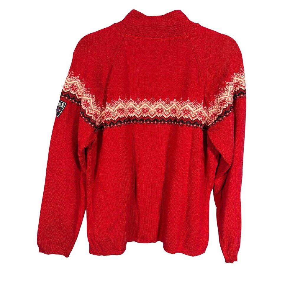 Dale of Norway Classic Pullover Sweater Women's XL 1/4 zip Red White Black - Picture 13 of 14